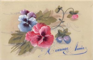 Pansies, plastic type post card