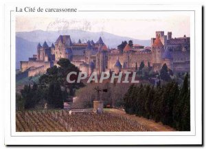 Postcard Modern Cite in Carcassonne France General view of the ramparts