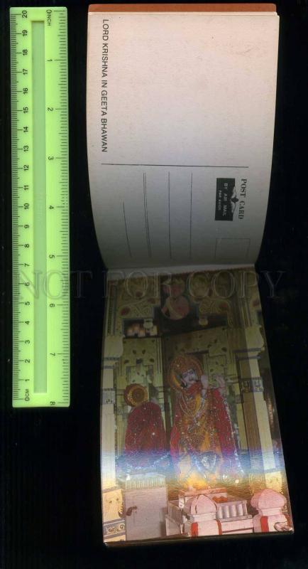 254774 INDIA BIRLA TEMPLE booklet w/ 10 photo postcards