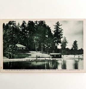 Fort Lewis Beach Postcard Washington 1930-40s Gravure Style Pac NW PCBG3A