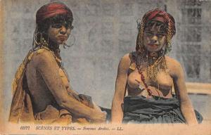 Somewhere in Africa view of topless Arabic females antique pc Z17462