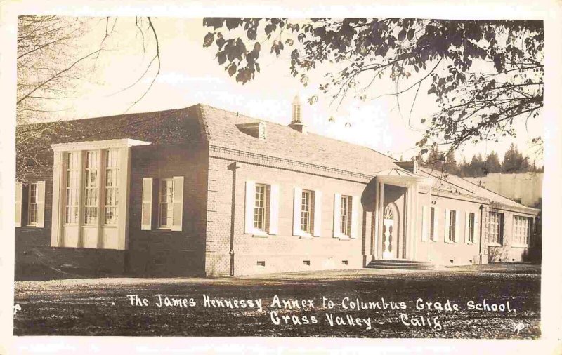 Columbus Grade School Hennessy Annex Grass Valley California 1940s RPPC postcard
