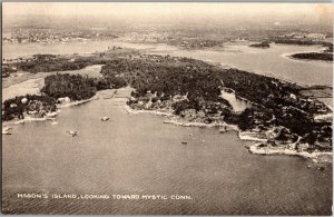 Aerial View Mason's Island Mystic CT Vintage Postcard V27