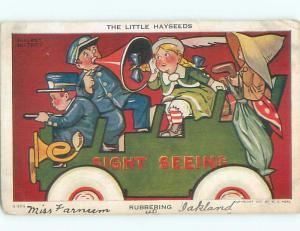 Pre-Linen Comic signed KIDS ON SIGHTSEEING BUS AB9018
