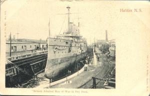 British Admiral Man of War Battleship in Dry Dock Halifax NS Nova Scotia Canada