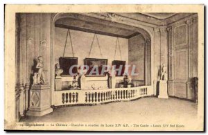 Chambord castle Old Postcard The Bedroom of Louis XIV
