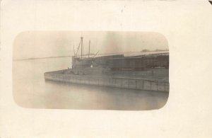 J16/ Chicago Illinois RPPC Postcard c1930s Railroad Ship Dock Area  5