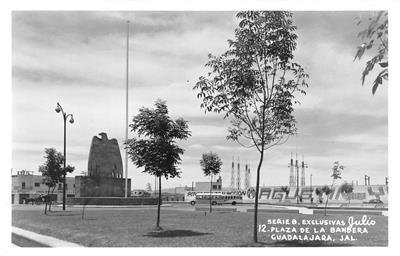 RPPC Plaza De La Bandera, Guadalajara, Mexico ca 1950s Vintage Postcard