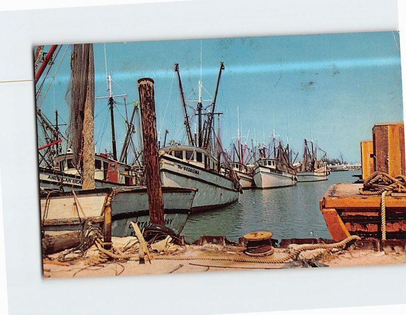 Postcard Shrimp Boats Snuggling in the Harbour at Key West Florida USA