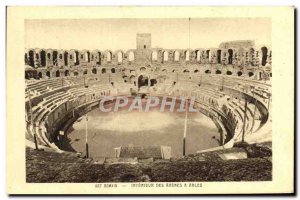 Old Postcard Interior Des Arenes in Arles