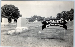 c1940s Church Cemetery RPPC Dr W.S Pitts Church Wildwood Real Photo Nashua? A132