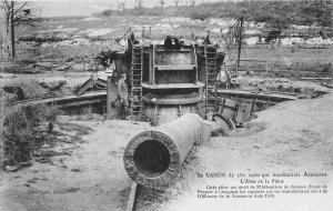 Artillery Canon 380mm That Bombed Amiens France WWI Military postcard