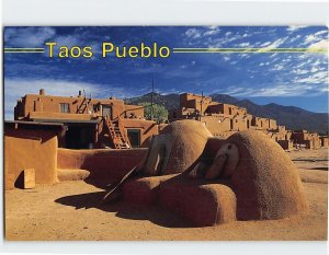 Postcard Hornos or Ovens in Taos Pueblo Taos New Mexico USA