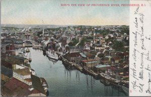 Postcard Bird's Eye View Providence River Providence RI