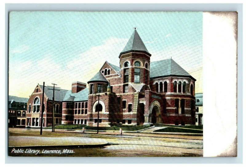 Circa 1900-10 Public Library, Lawrence, Mass Unused Vintage Postcard P17