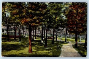 Joplin Missouri MO Postcard Cunningham Park Bench Man Sitting Trees 1911 Vintage