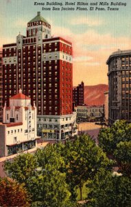 Texas El Paso Kress Building Hotel Hilton & Mills Building From San Jacinto P...