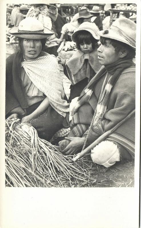 ecuador (?), Native Indians at the Market (1940s) RPPC (2)