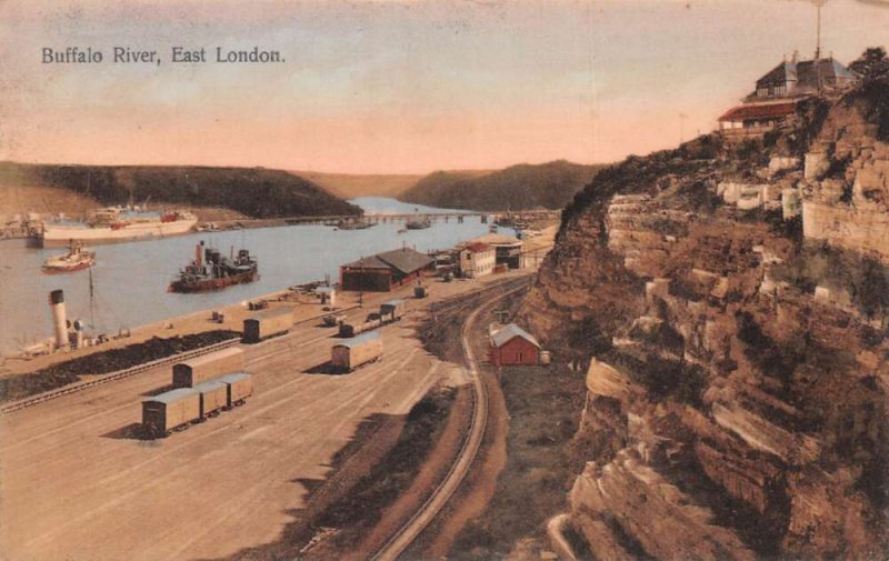 East London South Africa Buffalo River Railroad Scene Vintage Postcard AA68874