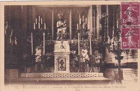 Fraance Fougeres Interieure de la Chapelle de Notre-Dame-des-Marais 1918