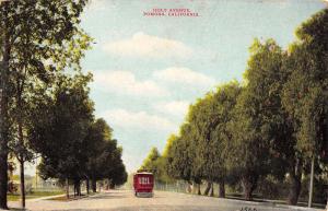 Pomona California Holt Ave Street View Trolley Antique Postcard K28434