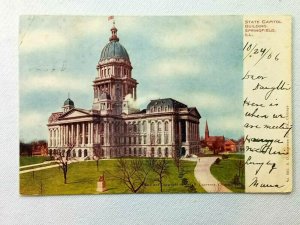 Vintage Postcard 1900's State Capital Building Springfield IL Illinois