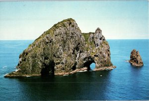Piercy Island View of Hole in the Rock Bay of Islands New Zealand Postcard