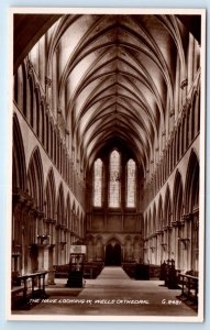 RPPC Wells Cathedral Nave ENGLAND UK Postcard