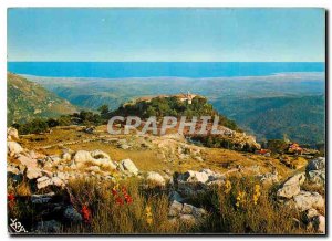 Modern Postcard Gourdon village and its view on the Cap d'Antibes