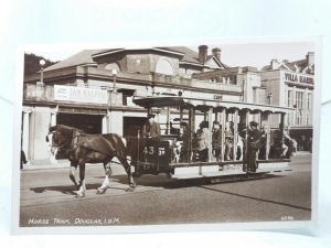 Vintage Tram Postcard Isle of Man Horse Drawn Tram no 43 Harris Promenade c1950s