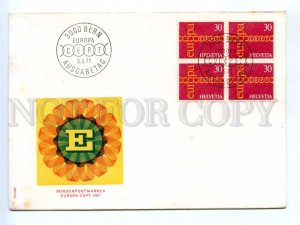 417488 Switzerland 1971 year First Day COVER Europa CEPT block four stamps FDC