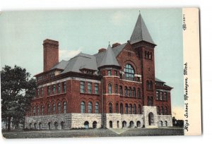 Muskegon Michigan MI Postcard 1914 High School