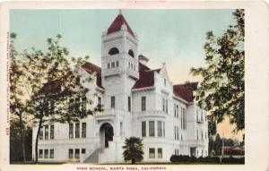 Santa Rosa California~High School Building~c1905 Postcard