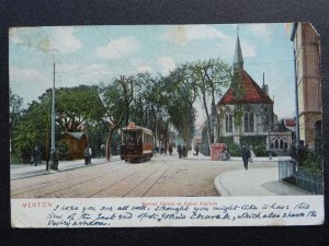 France Alpes Côte d'Azur MENTON Avenue Carnot et Eglise Anglaise c1905 Postcard