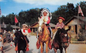 PC1/ Lake George Placid New York Postcard Chrome Frontier Town ADK Chief 351