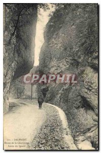 Old Postcard Dauphine road Chartreuse output of the Desert