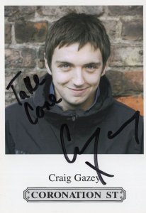 Craig Gazey Coronation Street Hand Signed Cast Card Photo