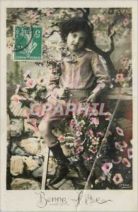 Old Postcard Bonne Fete Children