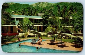Acapulco Guerrero Mexico Postcard Motel Impala Swimming Pool c1950's Posted