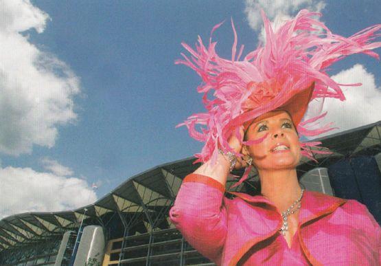 Ladies Day Fashion at Ascot Race Course Rare Large 1990s Advertising Postcard