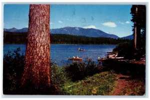 1960 Seeley Lake Recreation Area Canoeing Missoula Montana MT People Postcard