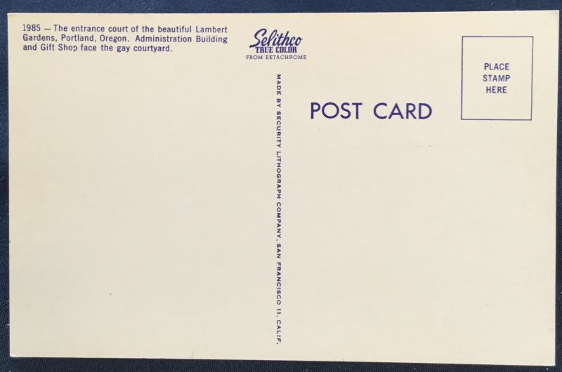 Postcard Lambart Gardens, Portland, OR LB