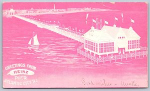 DS1/ Private Mailing Postcard c1910 Advertising Heinz Pier Atlantic City NJ 251