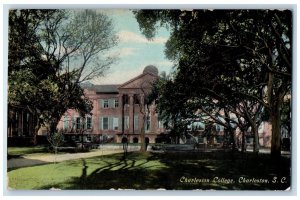 c1910s Charleston College Front View Scene Charleston South Carolina SC Postcard