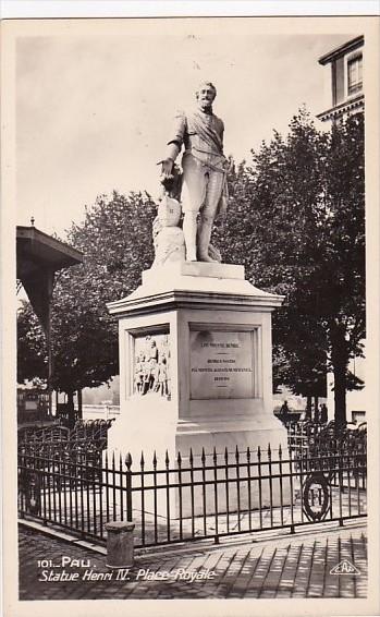 France Pau Statue Henry IV Place Royale Real Photo