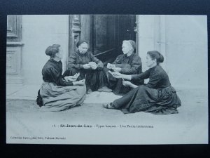 France - Saint-Jean-de-Luz  BASQUES Women Playing Card Game - Old Postcard