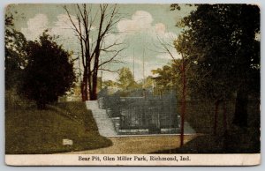 Richmond Indiana~Glen Miller Park Bear Pit Cage~Stone Steps Up the Hill~1912 