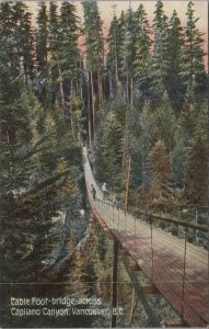 Postcard Cable Foot Bridge Across Capilano Canyon Vancouver BC Canada