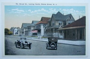 VINTAGE POSTCARD -  No. BROAD STREET LOOKING NORTH PENNS GROVE NJ