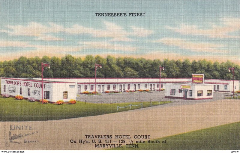 MARYVILLE, Tennessee, 1930-1940's; Travelers Hotel Court